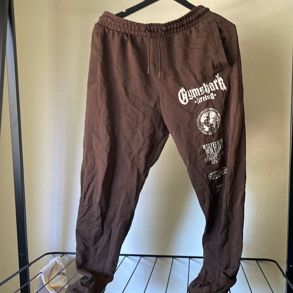 Mens Brown Gymshark Sweat Pants Size small